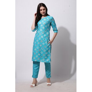 Sharda Creation Sky Blue Printed kurta Set
