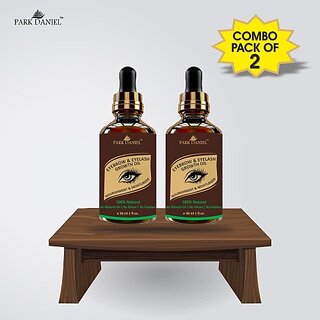 PARK DANIEL Eyebrow & Eyelashes Growth Oil-Enriched with Natural Ingredients Combo pack of 2 Bottles of 30 ml(60 ml) 60 ml (Clear - GLS01) - Makeup - Eyes | Buy online on ZillyBuy