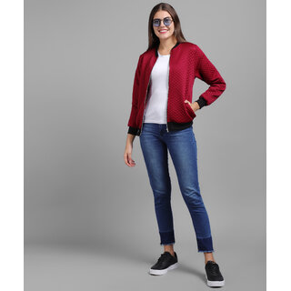 Vivient Women Maroon Burfi Cut Pullover - Jackets & Coats | Buy online on ZillyBuy