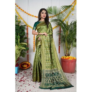 SVB Saree Green Embellished Silk Saree - Sarees | Buy online on ZillyBuy