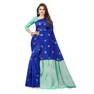 SVB Saree Light Blue Embellished Silk Saree - Sarees | Buy online on ZillyBuy