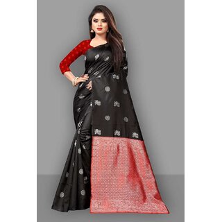 SVB Saree Black Embellished Silk Saree - Sarees | Buy online on ZillyBuy