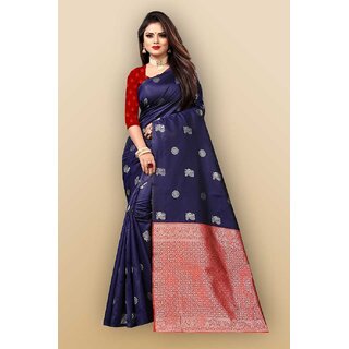 SVB Saree Navy Embellished Silk Saree - Sarees | Buy online on ZillyBuy