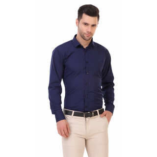 Chic Men Baleshwar Men Navy Solid Formal Shirt (Pack of 1) 2026 at ShopCircuit | ONDC