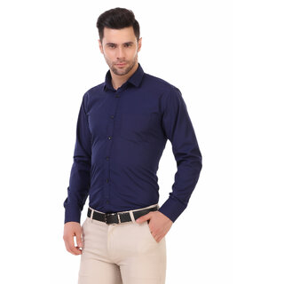 Chic Men Baleshwar Men Navy Solid Formal Shirt (Pack of 1) 2026 at ShopCircuit | ONDC
