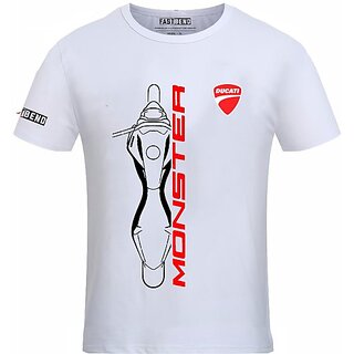 Luxurious Men FastB Men Printed Round Neck White T-Shirt 2026 at ShopCircuit | ONDC