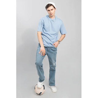 Affordable Men Code Yellow Sky Blue Oversized T-shirt for Men 2026 at ShopCircuit | ONDC