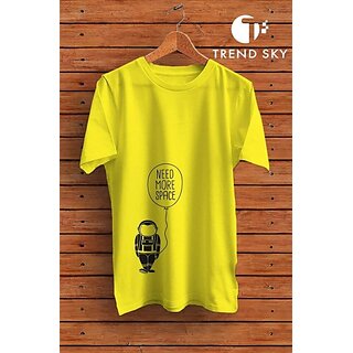 Premium Men Graphic Print Men Yellow Round Neck Polyester Casual T-Shirt 2026 at ShopCircuit | O
