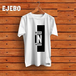 Chic Men Typography Men White Round Neck Polyester Casual T-Shirt 2026 at ShopCircuit | ONDC