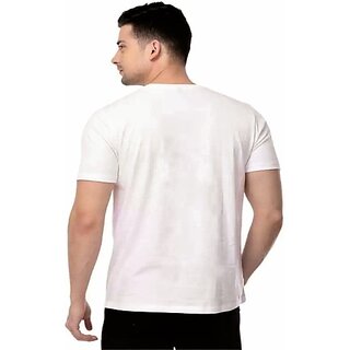 Chic Men Typography Men White Round Neck Polyester Casual T-Shirt 2026 at ShopCircuit | ONDC
