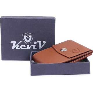 Keviv Mens Casual Tan Artificial Leather Wallet - Mini  (10 Card Slots) - Handbags | Buy online on ZillyBuy