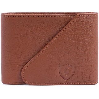 Keviv Mens Tan Artificial Leather Wallet - Mini  (10 Card Slots) - Handbags | Buy online on ZillyBuy
