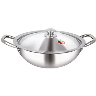 Dhara Stainless Steel Triply  Kadai 2000 with  Lid  20CM