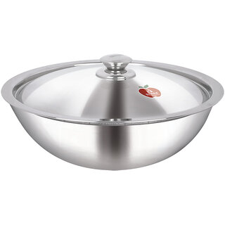 Dhara Stainless Steel Triply Tasla 2000 with Stainless Steel Lid 20 cm