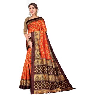 SVB Sarees Womens Red Colour Art Silk Saree With Blouse - Sarees | Buy online on ZillyBuy