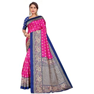 SVB Sarees Womens Pink Colour Art Silk Saree With Blouse - Sarees | Buy online on ZillyBuy