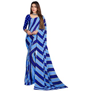 SVB Sarees Womens Blue Colour Polka Dotprinted Saree With Blouse Piece - Sarees | Buy online on ZillyBuy