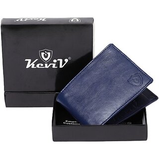 Keviv Men Casual, Formal Blue Genuine Leather Wallet - Mini (10 Card Slots) - Handbags | Buy online on ZillyBuy