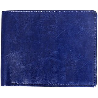 Keviv Men Casual Blue Genuine Leather Wallet - Mini (5 Card Slots)