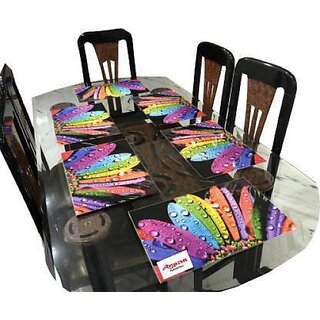 Revexo Rectangular Pack Of 6 Table Placemat (Multicolor, Pvc)