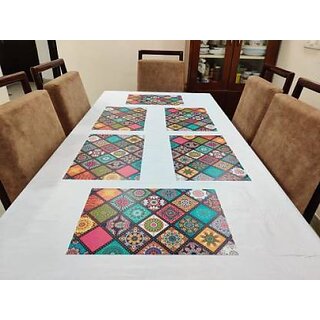 M/S Revaxo Rectangular Pack Of 6 Table Placemat (Multicolor, Pvc)