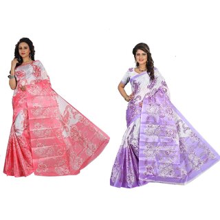 SVB Saree Multicolour Taffeta Silk Saree Without Blouse Piece - Sarees | Buy online on ZillyBuy