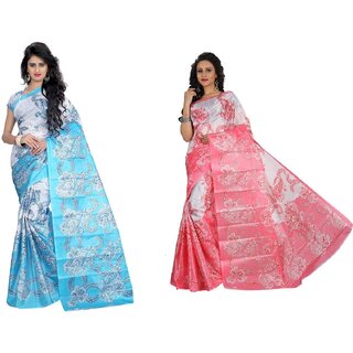 SVB Saree Multicolour Taffeta Silk Saree Without Blouse Piece - Sarees | Buy online on ZillyBuy