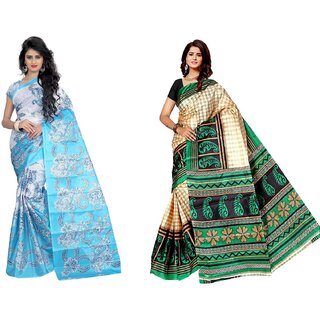 SVB Saree Multicolour Taffeta Silk Saree Without Blouse Piece - Sarees | Buy online on ZillyBuy