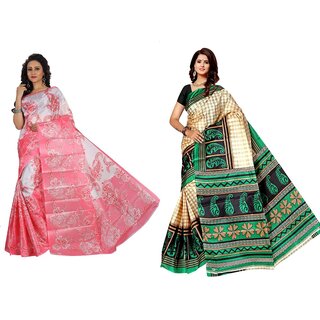 SVB Saree Multicolour Taffeta Silk Saree Without Blouse Piece - Sarees | Buy online on ZillyBuy