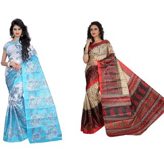 SVB Saree Multicolour Taffeta Silk Saree Without Blouse Piece - Sarees | Buy online on ZillyBuy