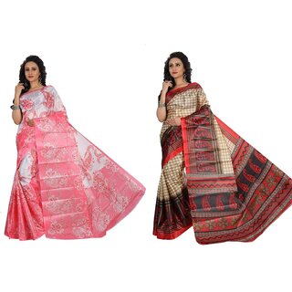 SVB Saree Multicolour Taffeta Silk Saree Without Blouse Piece - Sarees | Buy online on ZillyBuy