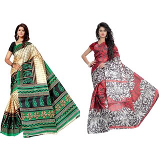 SVB Saree Multicolour Taffeta Silk Saree Without Blouse Piece - Sarees | Buy online on ZillyBuy