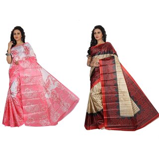 SVB Saree Multicolour Taffeta Silk Saree Without Blouse Piece - Sarees | Buy online on ZillyBuy