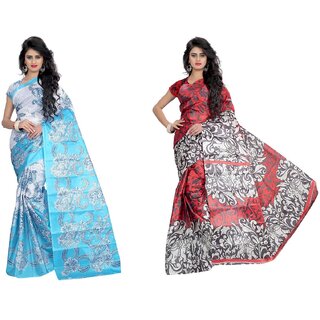 SVB Saree Multicolour Taffeta Silk Saree Without Blouse Piece - Sarees | Buy online on ZillyBuy