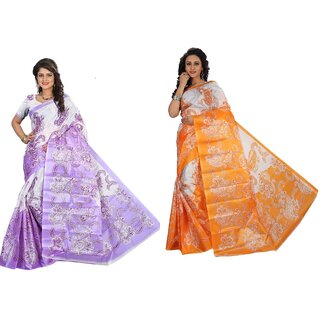 SVB Saree Multicolour Taffeta Silk Saree Without Blouse Piece - Sarees | Buy online on ZillyBuy