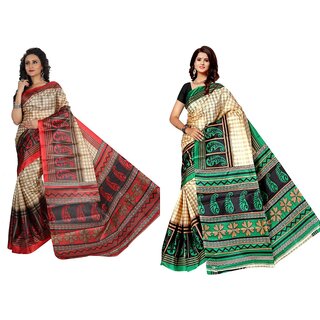 SVB Saree Multicolour Taffeta Silk Saree Without Blouse Piece - Sarees | Buy online on ZillyBuy