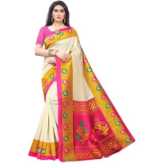 SVB Saree Cream Colour Art Silk Saree - Sarees | Buy online on ZillyBuy