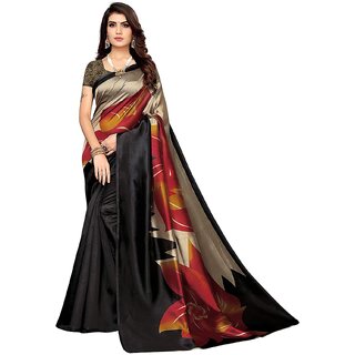 SVB Sarees Black Art Silk Mysore Silk Saree - Sarees | Buy online on ZillyBuy