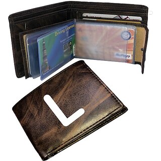 EAGLEBUZZ Men  and  Women Casual Brown Artificial Leather Wallet (9 Card Slots) - Handbags | Buy online on ZillyBuy