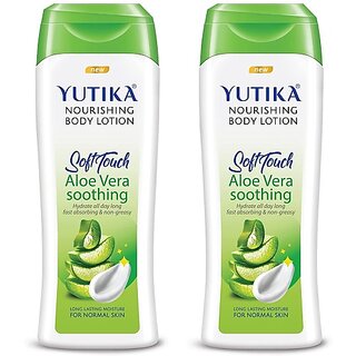 Yutika Body Lotion for Dry Skin With Natural Aloevera Pack Of 2 (600 ml)