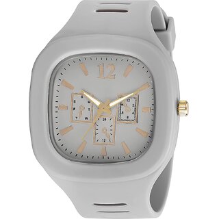 grey dial analog silicon strap addi stylish designer analog watch for boys