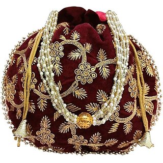 Jddcart Girls Maroon Potli - Handbags | Buy online on ZillyBuy