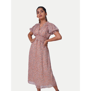 Women Light Pink Midi Dress