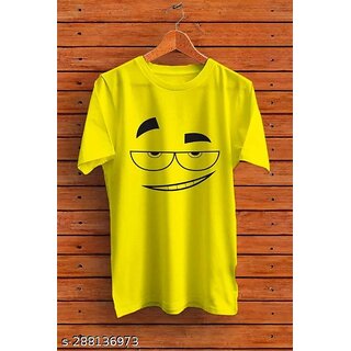 Stylish Men Polyester Yellow Short Sleeves Printed Tshirts 2026 at ShopCircuit | ONDC