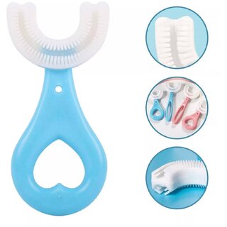 u shaped kids toothbrush for kids 3 5 years children u shape toothbrush baby brush teeth cleaner silicone tooth brush head 360 degree cleansing infant toothbrush multicolor 1 pcs 