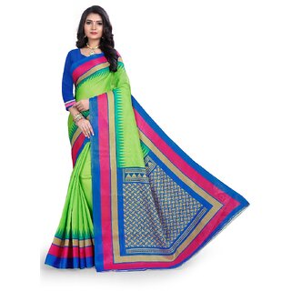 SVB Sarees Green Colour Mysore Silk Saree With Blouse Piece - Sarees | Buy online on ZillyBuy
