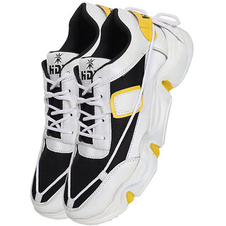 UnV Sport Shoes SW4 Black with White Laces Perfect Blend of Style and Durability