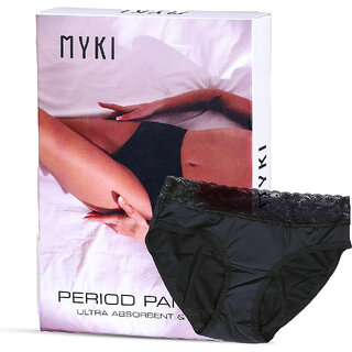 Affordable Women Myki Black Cotton Blend Solid Panty 2026 at ShopCircuit | ONDC