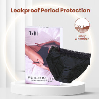 Affordable Women Myki Black Cotton Blend Solid Panty 2026 at ShopCircuit | ONDC