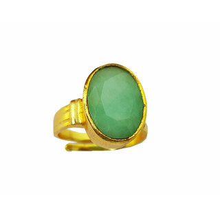 PRATEEK ENTERPRISES NATURAL EMERALD (PANNA) GOLD PLATED ADJUSTABLE RING